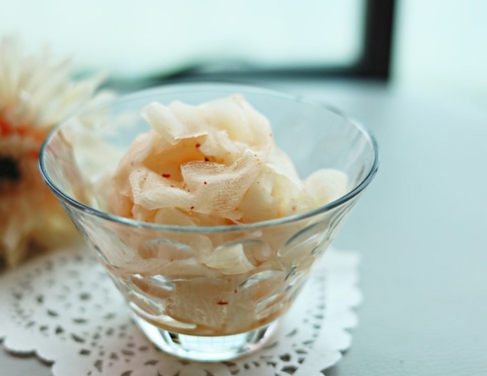 Quick and Easy Pickled Radish Recipe for Naengmyeon (Korean Cold Noodles) float