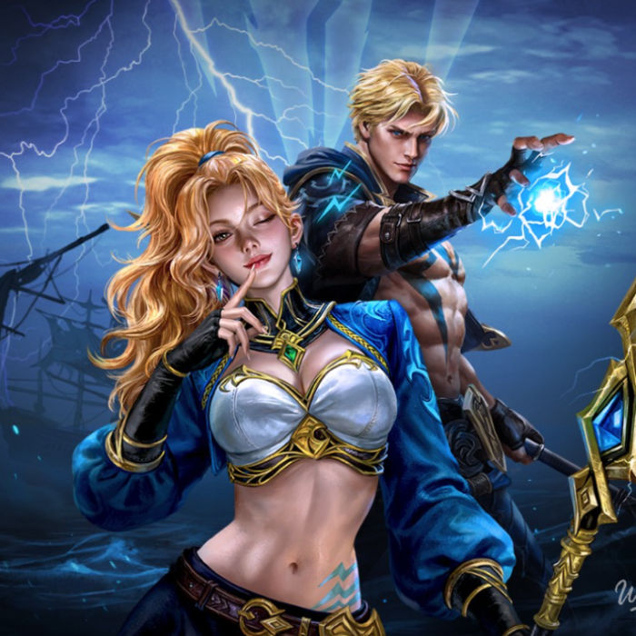 Lineage M RISING STORM summer update main visual featuring Thunder God reboot