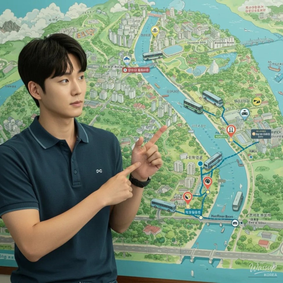 Using mobile apps and on-site systems to reserve Han River Bus seats