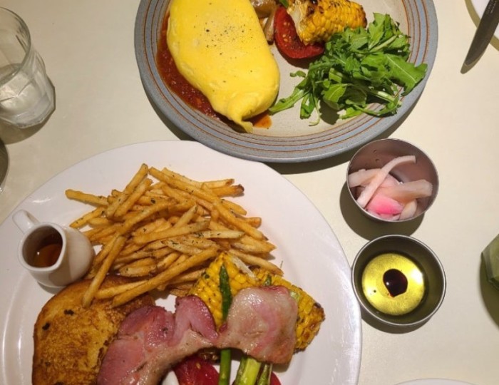 Delicious French Toast and Omelet