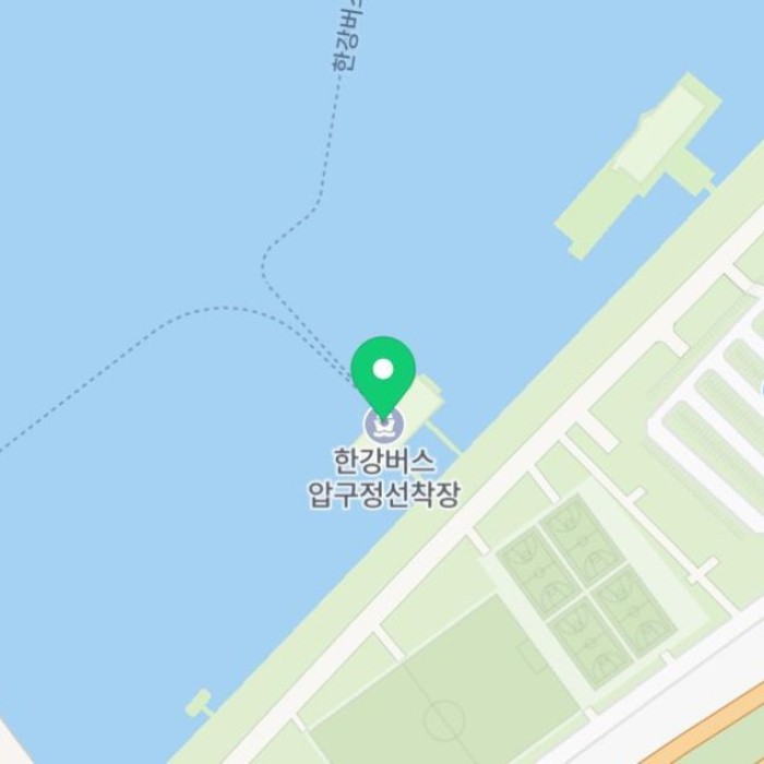 Han River Bus dock scenery on a clear day in Seoul