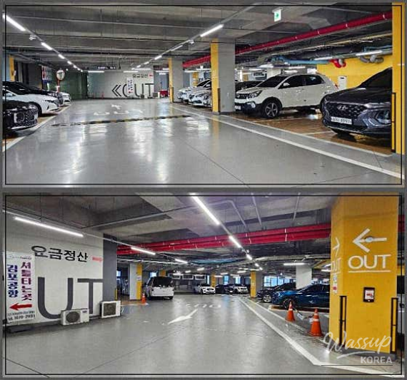 Clean and well-lit premium valet parking facility near Gimpo Airport