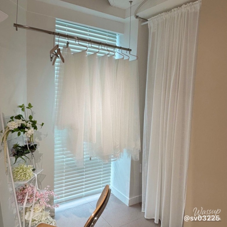 Close-up of the elegant silk fabric detail on a bridal gown