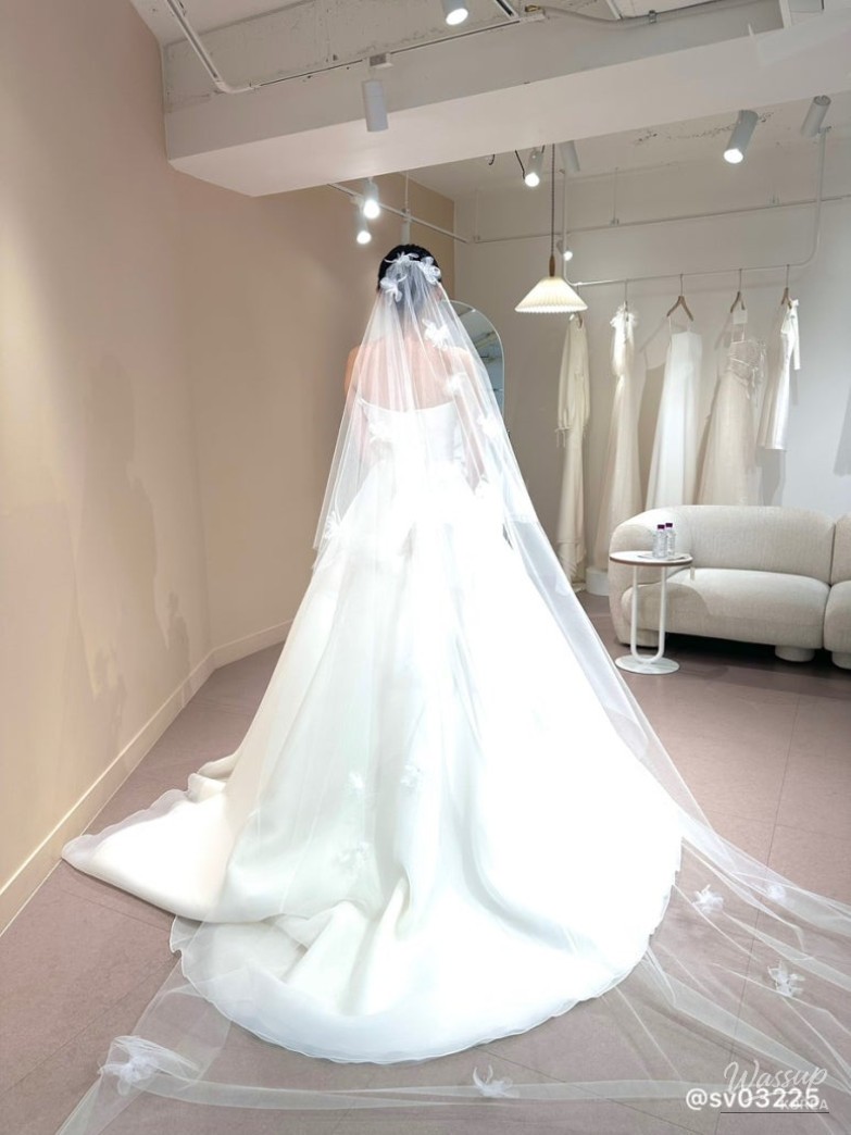 Intricate beading work on a premium bridal gown