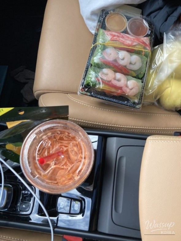 An interesting image of a matcha latte and walnut cookies from a popular cafe