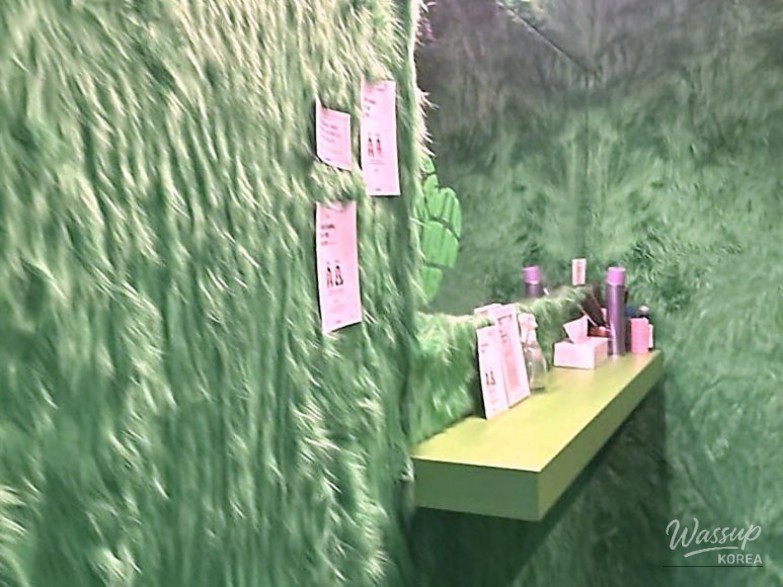 Charming photo of the studio's vanity and preparation area