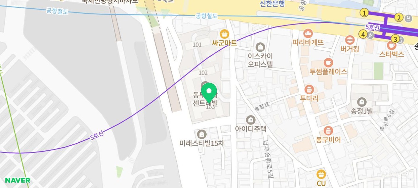 Overall view of Gimpo Airport valet parking area and surroundings