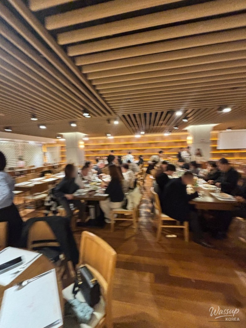 A variety of hot dishes available at the buffet station