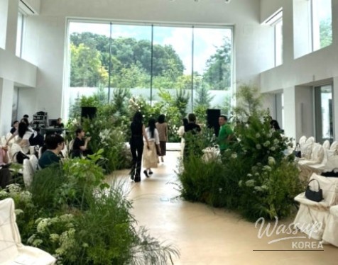 Amazing view of the independent wedding hall building and decorated lobby area