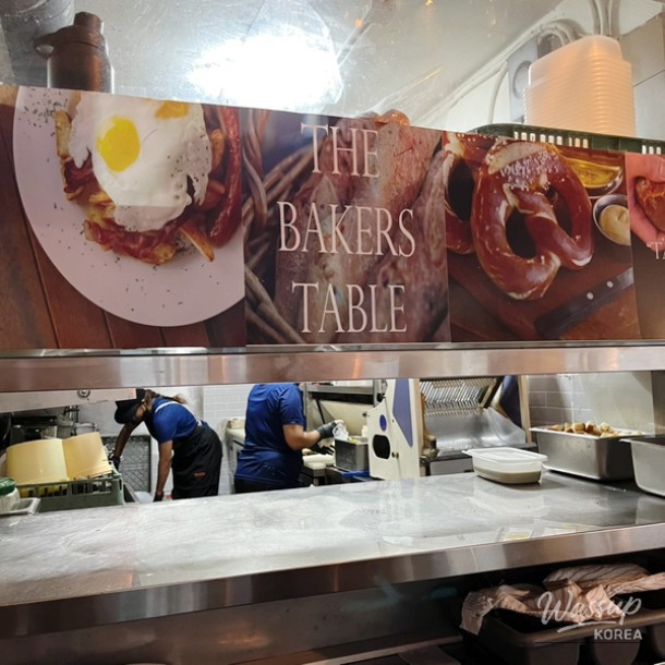 The interior layout of a restaurant