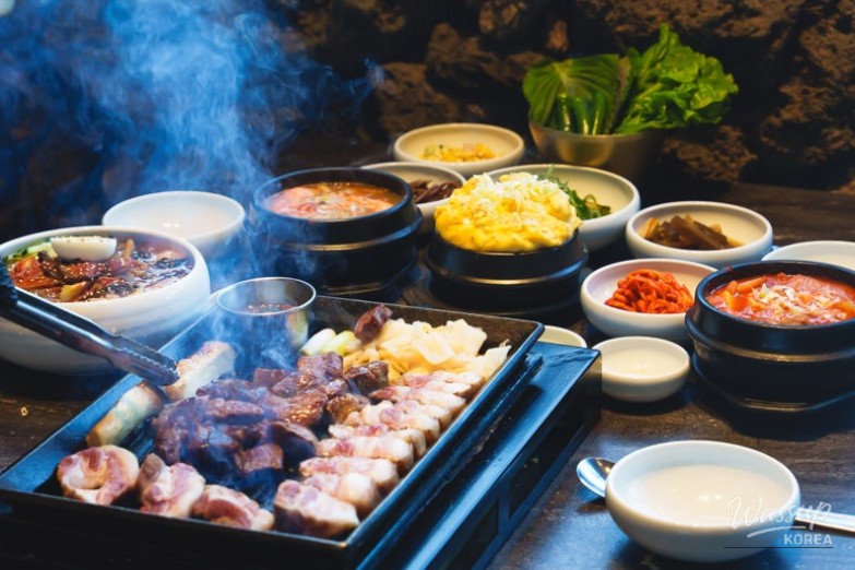 Close up of salted pollack roe served as a topping for the meat