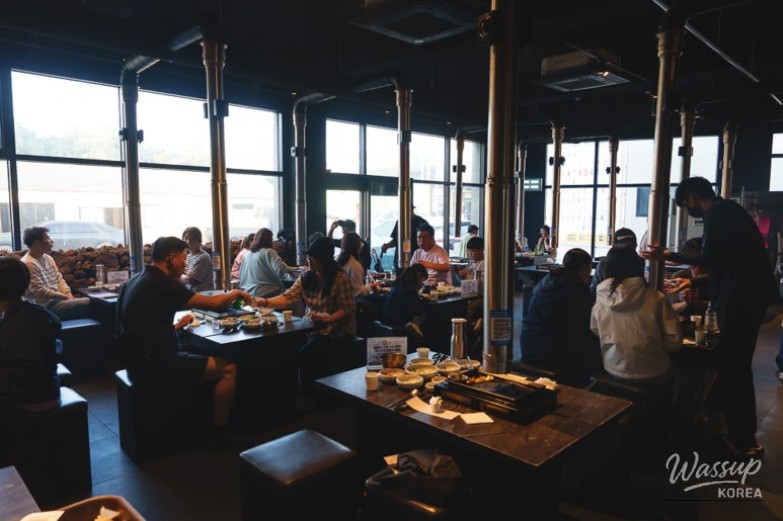 Vibrant red marbling of fresh black pork before grilling