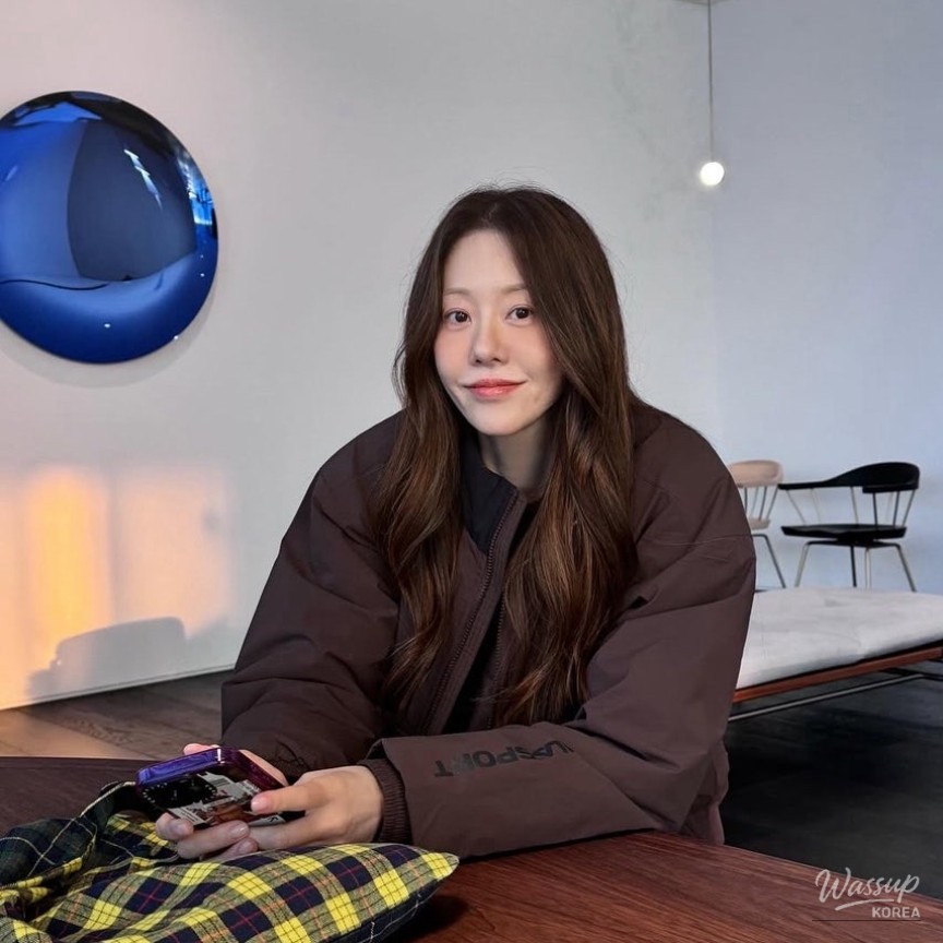 Close-up view of softly blended blush on the cheeks