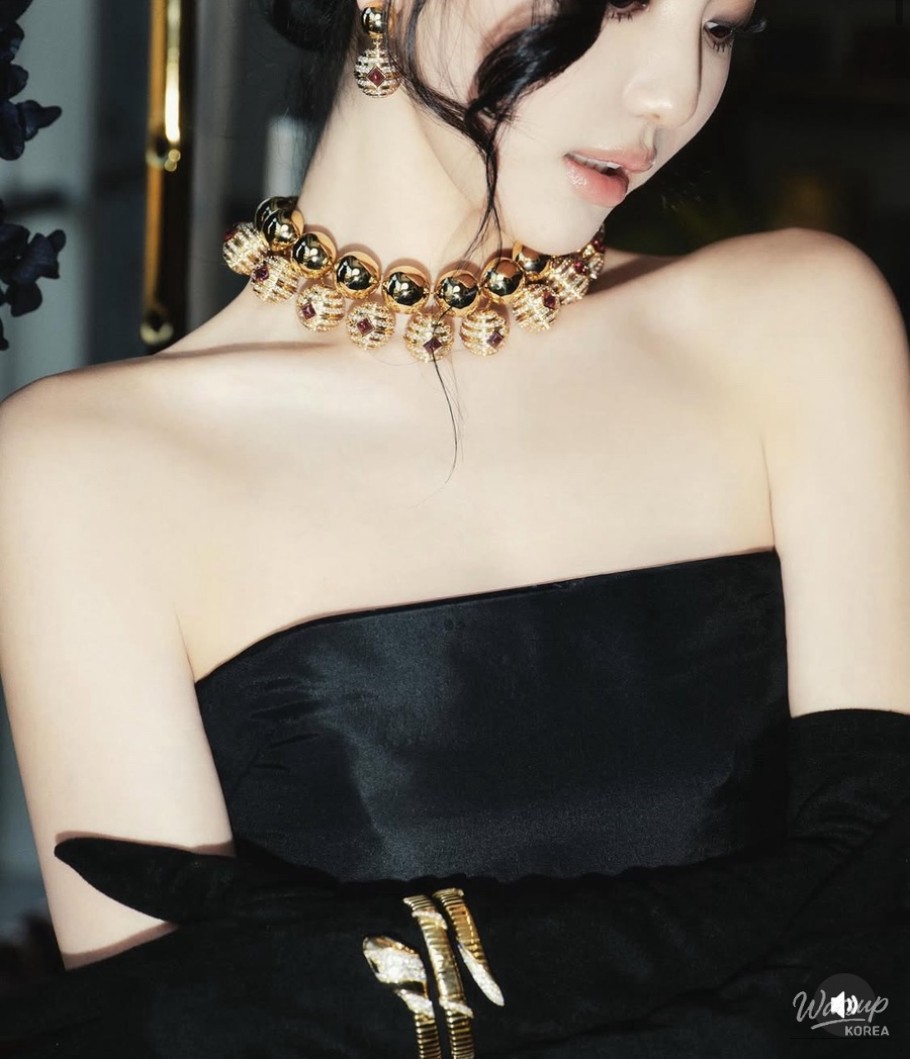 Moody indoor portrait reflecting glamorous atmosphere