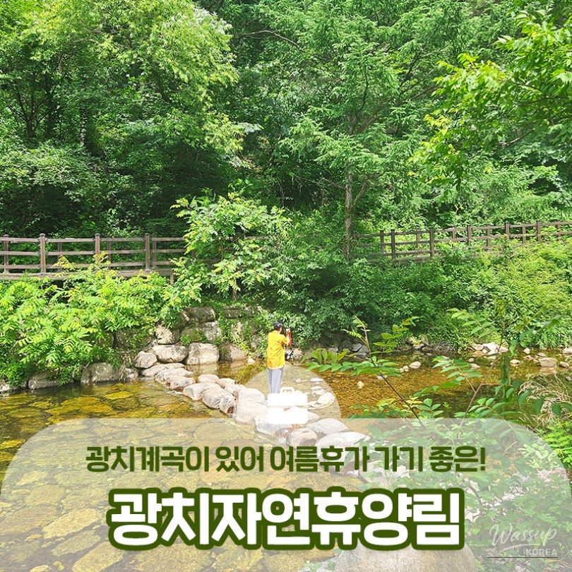 Scenic landscape view of Kwangchi Natural Recreation Forest in Yanggu