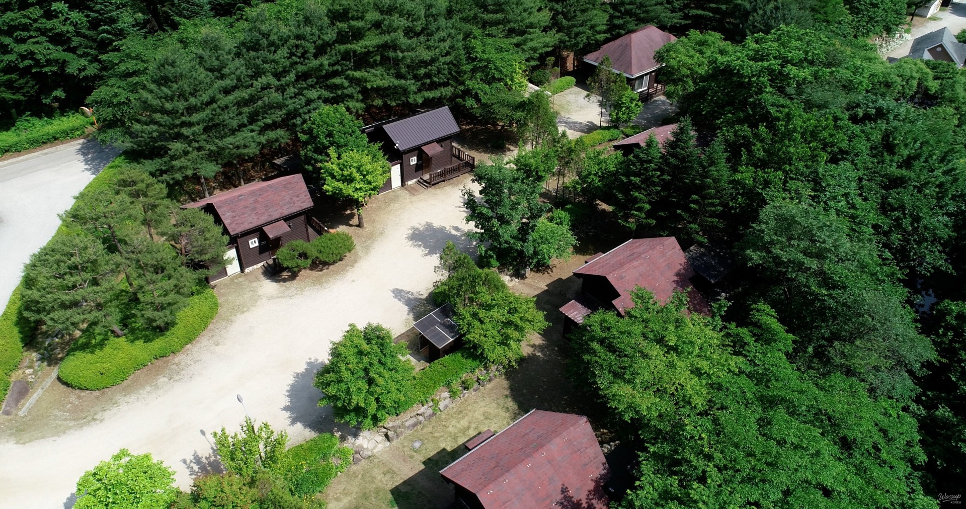 The entrance to the forest adventure playground for kids