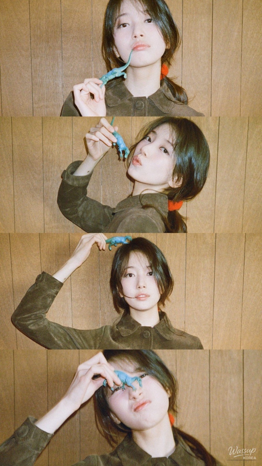 Suzy wearing a simple knit top and denim, representing her effortless casual fashion mood