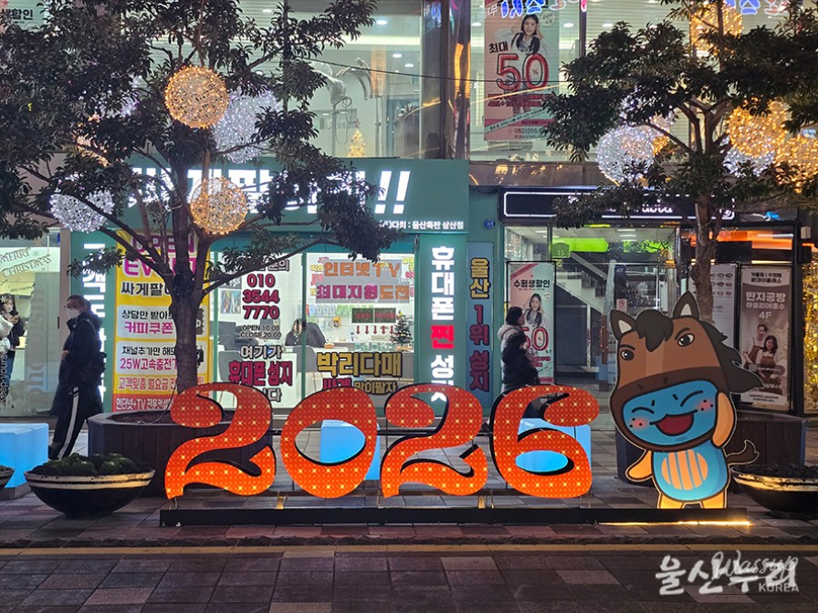 Romantic night walk under Christmas illuminations in Ulsan