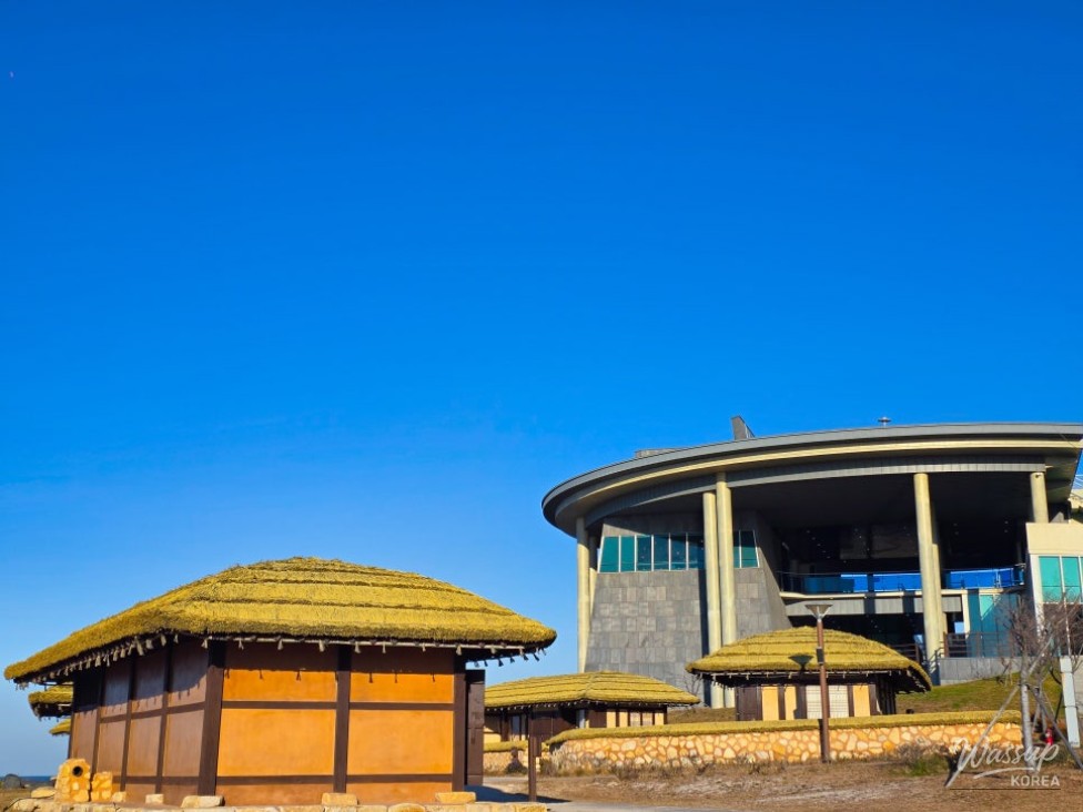 Benches and resting areas along the theme park paths
