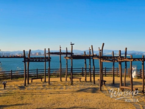 View of Pohang industrial landscape seen from Yeonorang-Seonyeo Theme Park