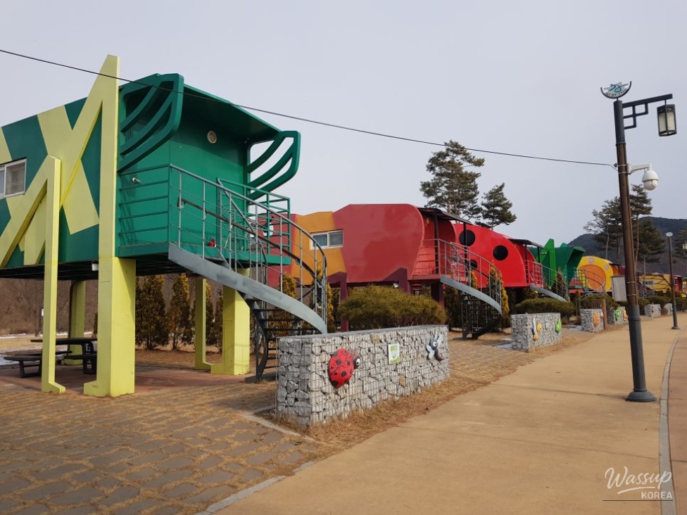Nakdong River and surrounding mountains viewed from the campground