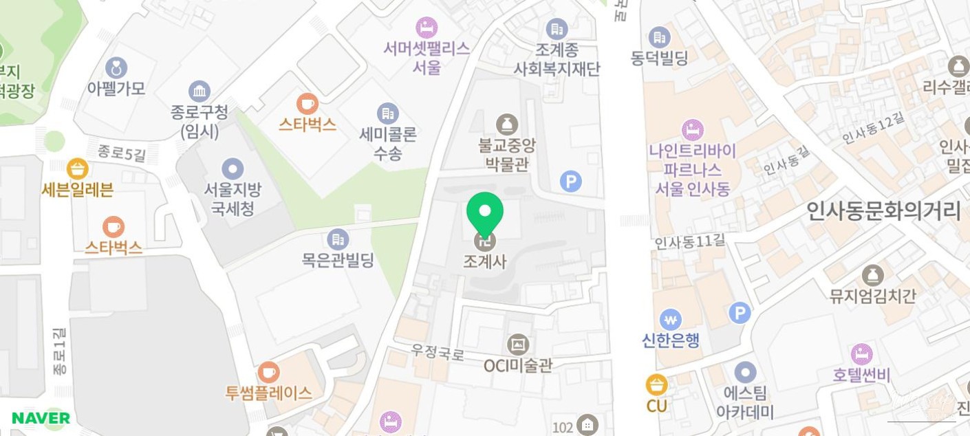 The illuminated octagonal ten-story stone pagoda at Jogyesa Temple during the evening