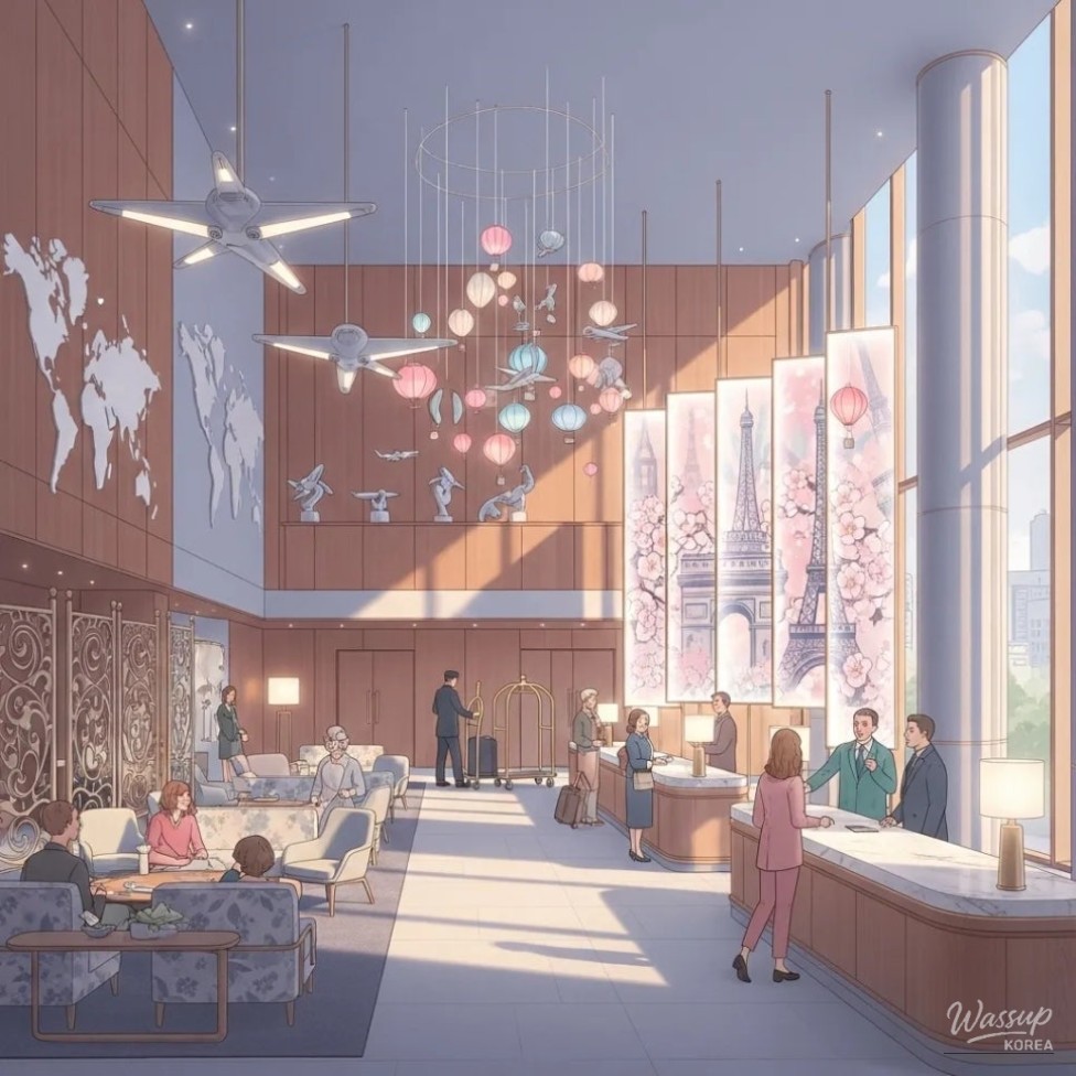 Artistic interior design at Le Méridien Seoul Myeongdong