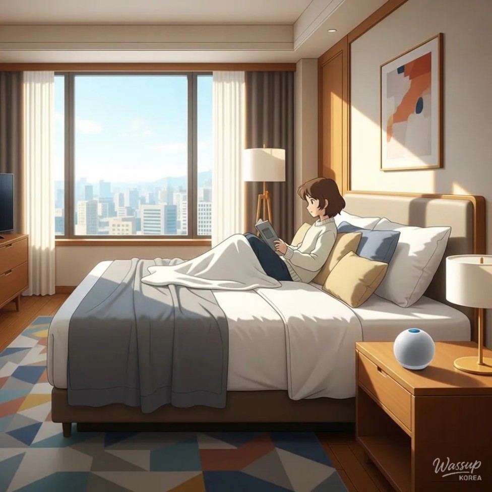 Mid-century modern guest room at Le Méridien Seoul Myeongdong