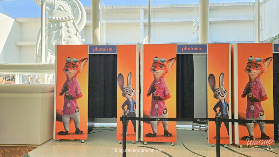 Zootopia merchandise including plush toys and character goods at the pop-up store