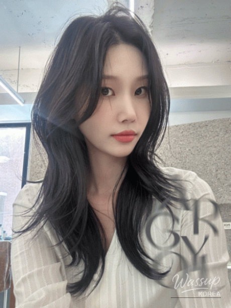 Overall hair styling result weeks after perm and color at Argyle Hongdae