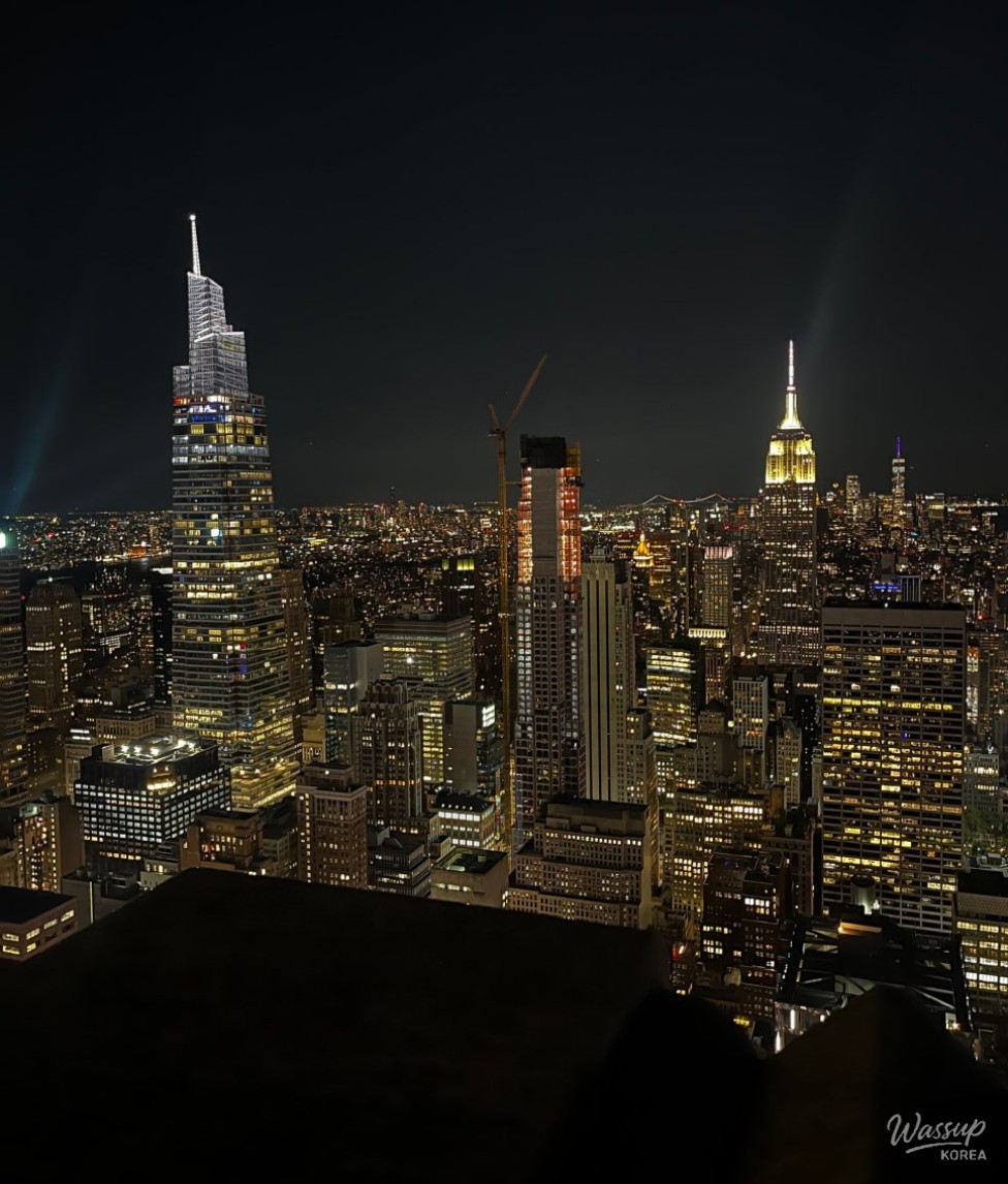 Night view from Top of the Rock observation deck in New York