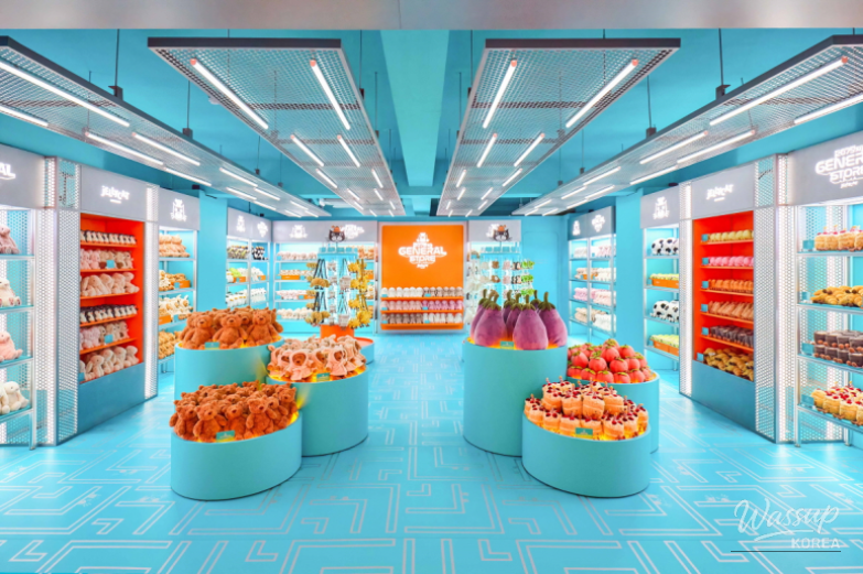 Christmas-themed Jellycat popup display at The Hyundai Seoul