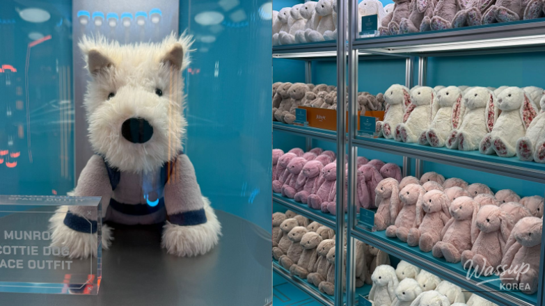 Seoul-exclusive Jellycat plush toys including fish-shaped bread and tteokbokki