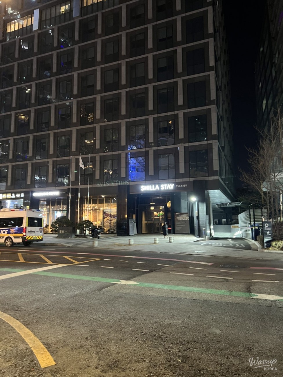 Standard twin room layout with two beds at Shilla Stay Gwanghwamun