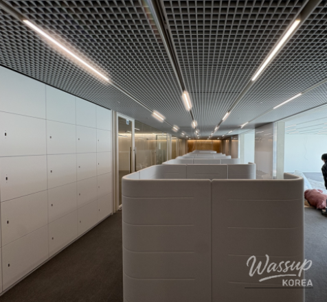 Exhibition and lobby space inside the Seoul Film Center