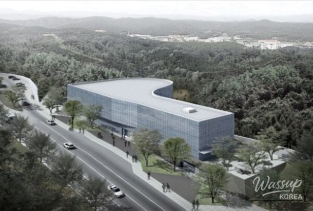 Interior view showing the interplay of light and shadow through glass walls