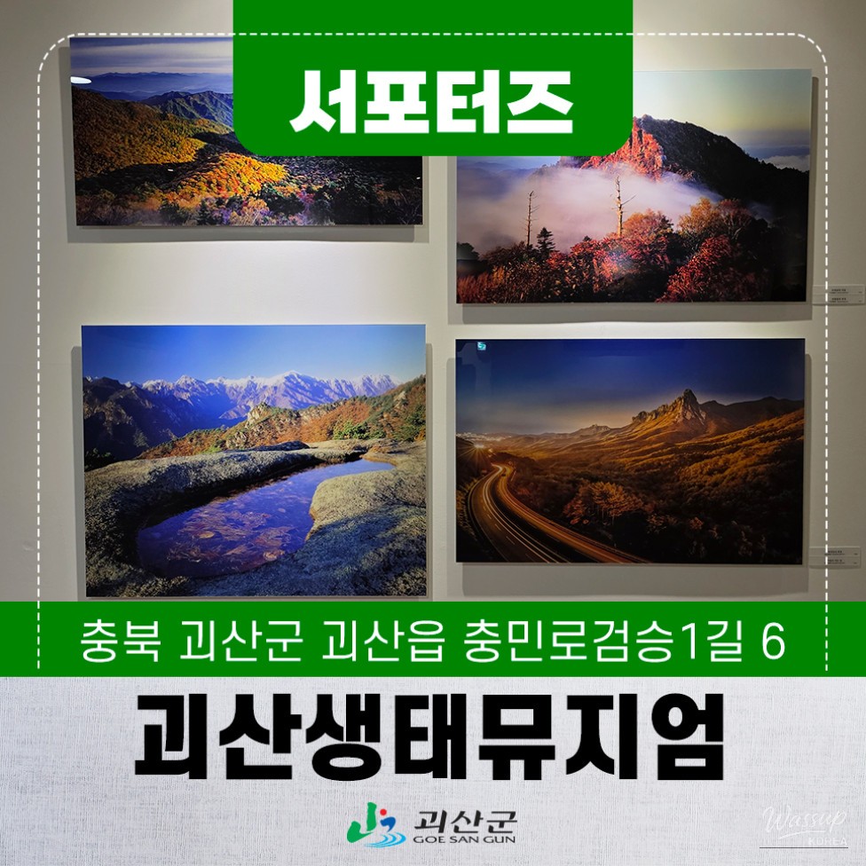 Exterior view of the Goesan Ecological Museum surrounded by serene winter nature in Chungbuk