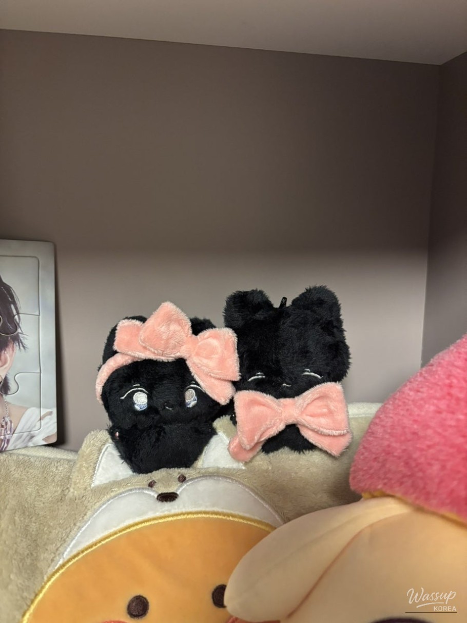 Pink strawberry milk concept nails with bulky ribbon and heart charms