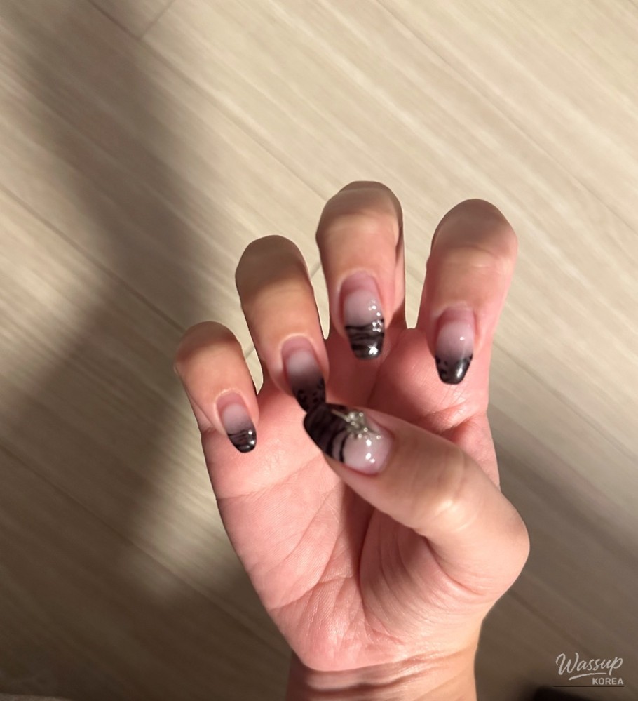 A collection of various self-nail art designs created throughout the year 2025