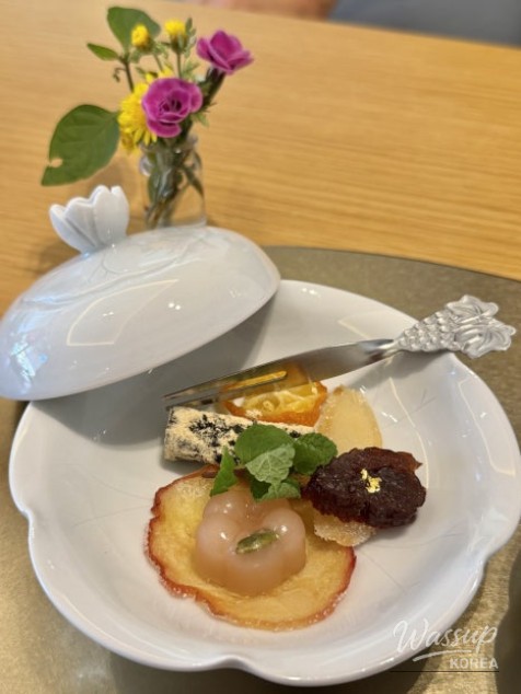 An artistic arrangement of flower tea and accessories in the tea room
