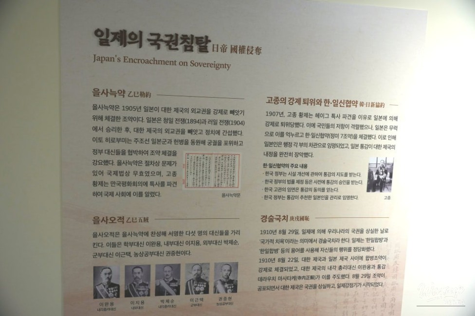 Exhibition panels explaining the March 1st Movement in Haman