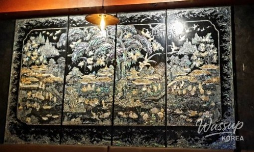 Intricate mother-of-pearl craftsmanship and traditional Korean artistic details