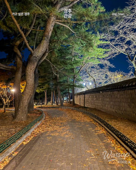 Detail of the traditional roof tiles and lighting at Donggung Palace