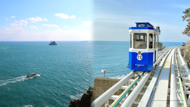 Winter coastal scenery at Taejongdae in Busan