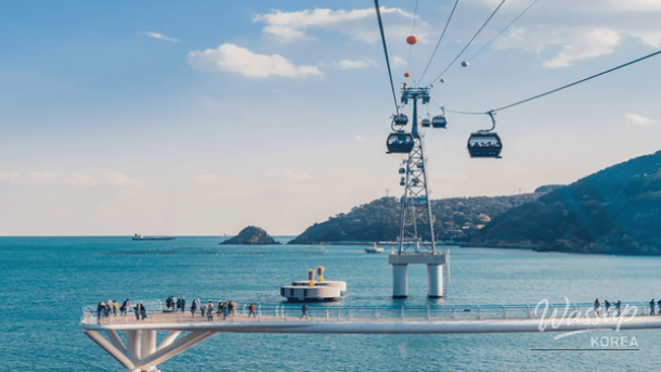 Winter sea view and cityscape of Busan