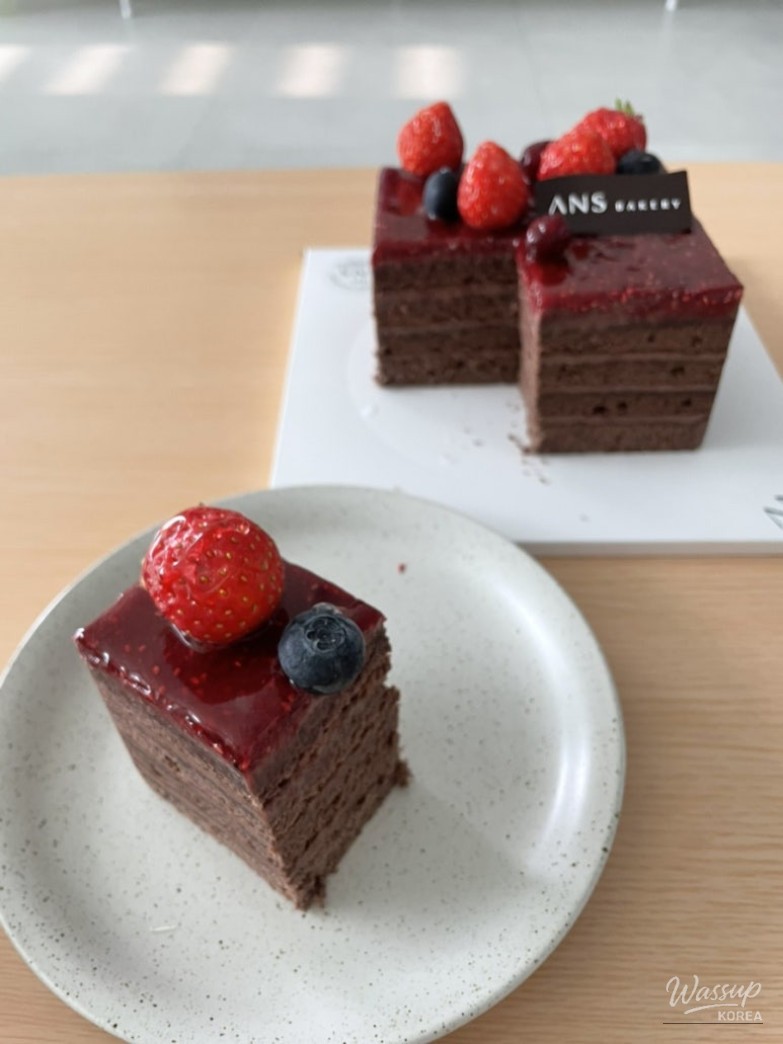 Chocolate cake with raspberry topping