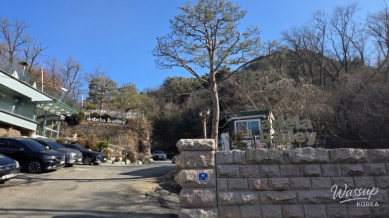 Cafe space at Adela Bailey highlighting the quiet mood of Buam-dong