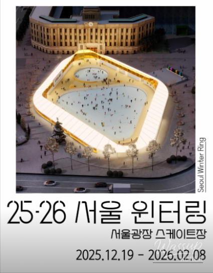 Ice skating experience at Seoul Plaza Ice Rink during winter