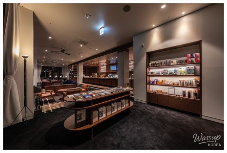 Starbucks Seongsan Ilchulbong with a clear view of the volcanic peak outside the window