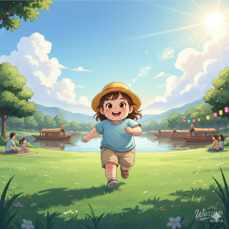 Wide pedestrian roads and stroller-friendly streets in Sejong City